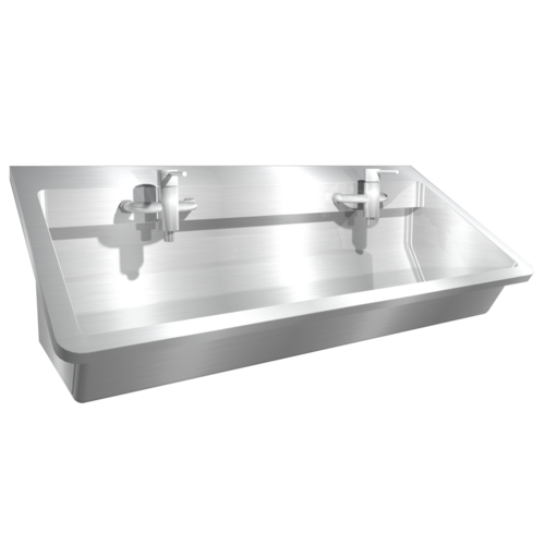  HorecaTraders Washing trough | Stainless steel | Including taps | 4 formats 