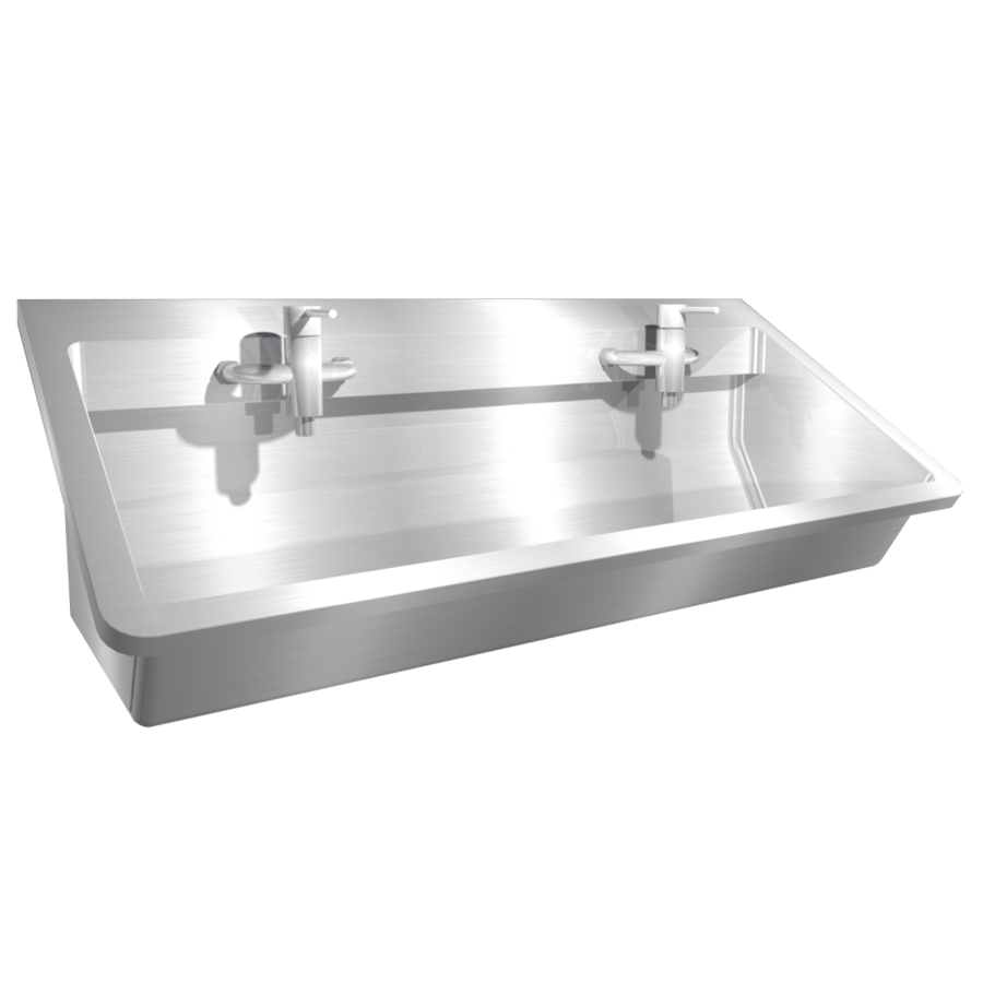 Washing trough | Stainless steel | Including taps | 4 formats