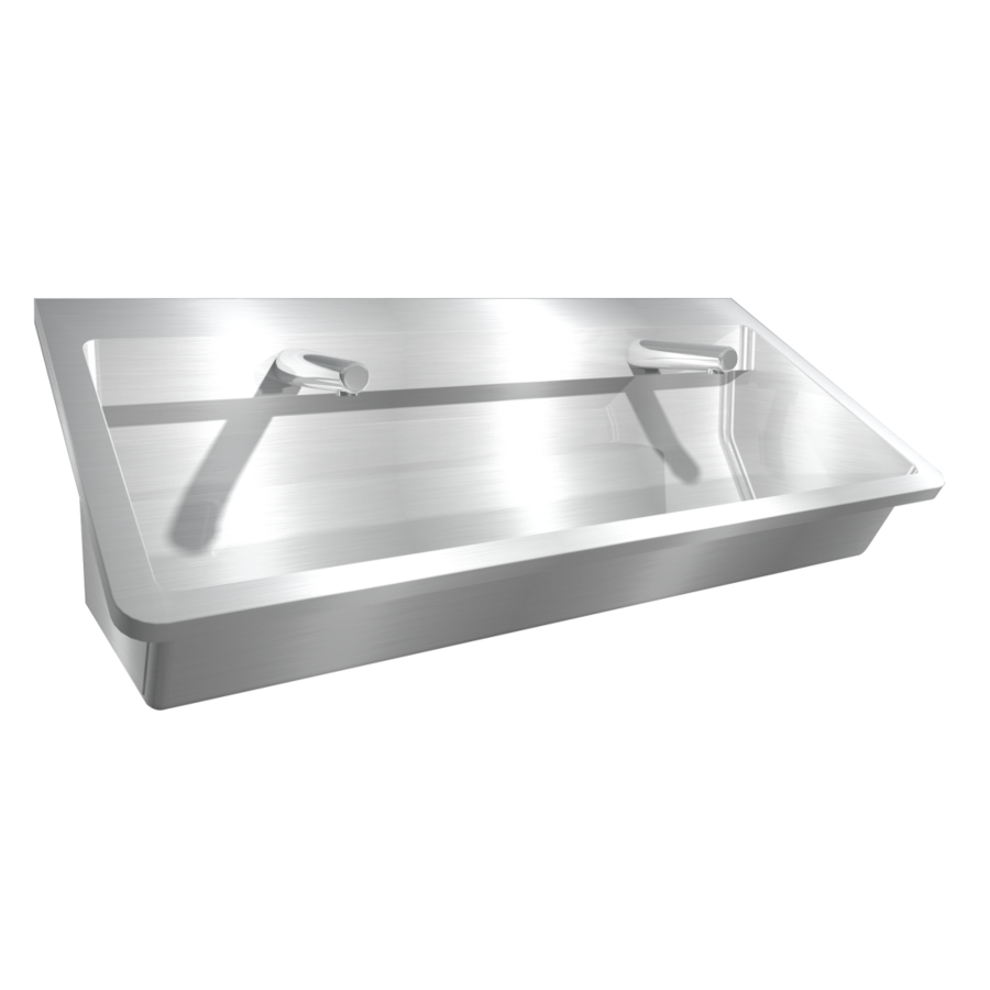 Waschtrog | Edelstahl | Inklusive Wasserhähne | 4 Größen