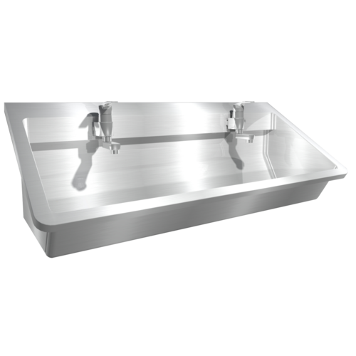  HorecaTraders Washing trough | Stainless steel | Including taps | 4 formats 