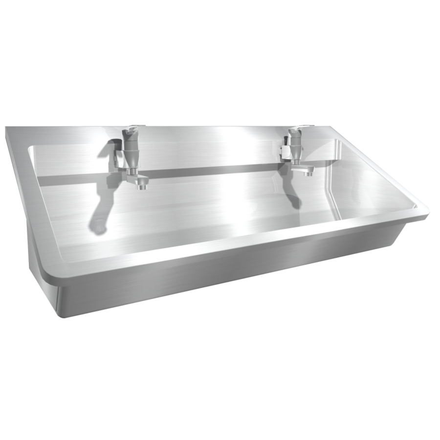 Waschtrog | Edelstahl | Inklusive Wasserhähne | 4 Größen