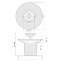 Fontaine de lavage | acier inoxydable | Ø 100cm | 6 enfants