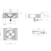lavabo multiple | Acier inoxydable | 600 x 565 x (h) 200 mm