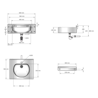 lavabo multiple | acier inoxydable | 600 (l) x 515 (p) x 200 mm