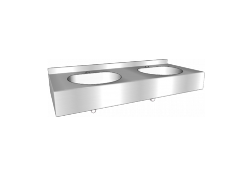 HorecaTraders lavabo multiple | acier inoxydable | 1200x515x(h)200 mm 
