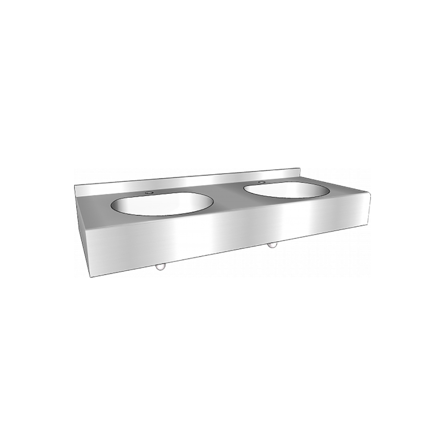 Reihenwaschtisch | Edelstahl | 1200x515x(h)200 mm