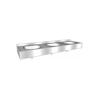 multiple sink with splash edge | Stainless steel | 1800x515x (h) 200 mm