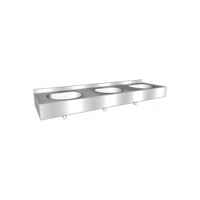 multiple washbasin with splashback | stainless steel | 1800x515x(h)200 mm