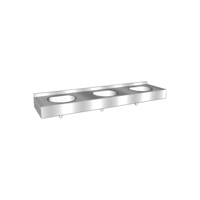 multiple washbasin with splashback | stainless steel | 2100x515x(h)200 mm