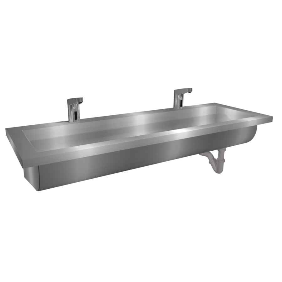Washing trough | Stainless steel | Incl. infrared taps | 6 formats