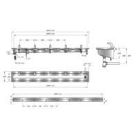 bac à linge | acier inoxydable | Incl. robinets infrarouges | 6 tailles