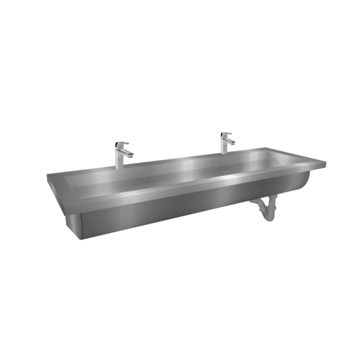  HorecaTraders Wäschetrog | Edelstahl | Inkl. Wasserhähne | 6 Größen 
