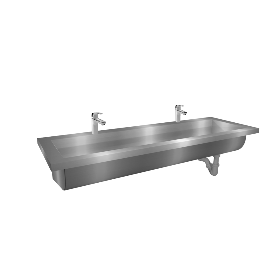 washbasin | stainless steel | Incl. taps | 6 sizes