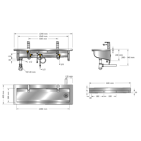 laundry chute | Stainless steel | Incl. taps | 6 formats