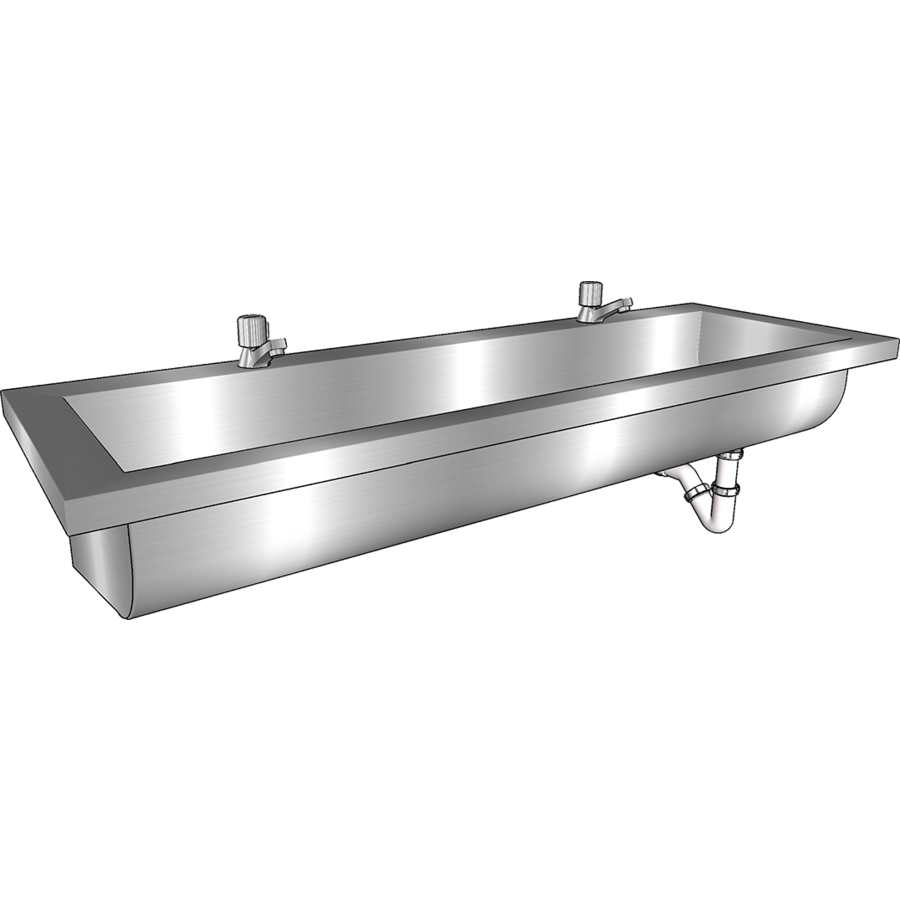 washbasin | stainless steel | Incl. taps | 6 sizes