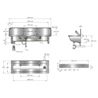 washing trough | Stainless steel | Incl. taps | 6 formats