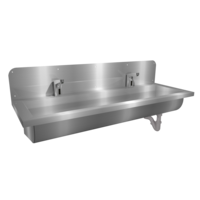 Washing trough | Stainless steel | Incl. taps | 6 formats