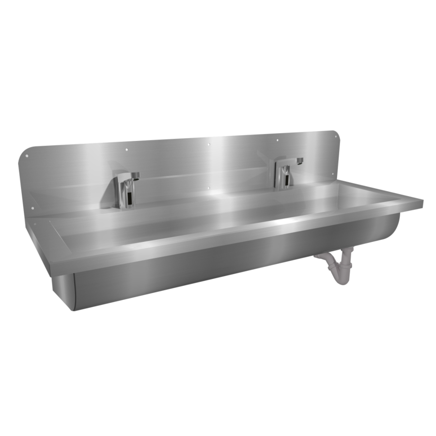 Washing trough | Stainless steel | Incl. taps | 6 formats