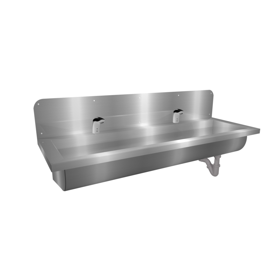 Washing trough | Stainless steel | Incl. taps | 6 formats