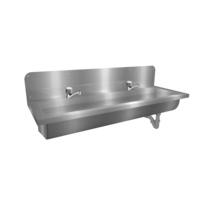 Extra wide sink | Incl. taps | Stainless steel | 6 formats
