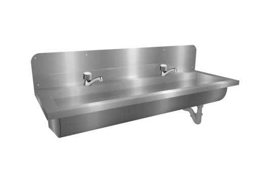  HorecaTraders Extra wide sink | Incl. taps | Stainless steel | 6 formats 