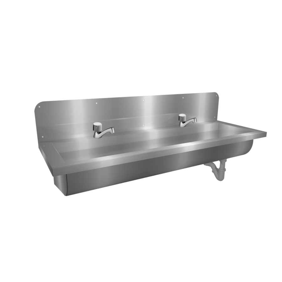 Extra wide sink | Incl. taps | Stainless steel | 6 formats