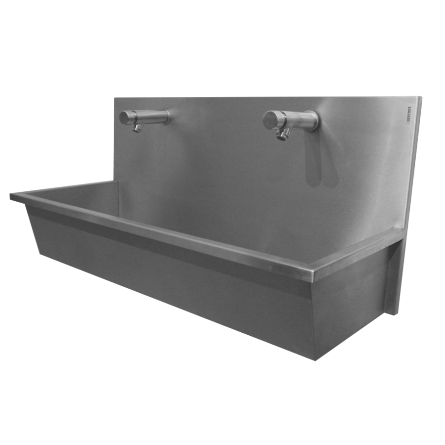 Washing trough | Stainless steel | Including taps | 4 sizes