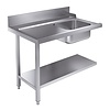 Combisteel Supply table Bottom shelf | 120cm | Stainless steel | Left