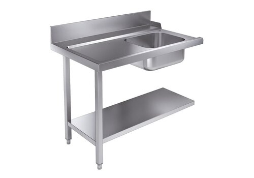  Combisteel Supply table Bottom shelf | 120cm | Stainless steel | Left 