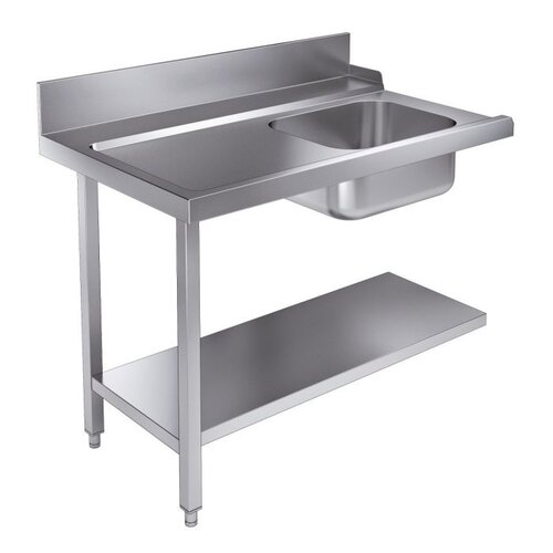  Combisteel Supply table Bottom shelf | 120cm | Stainless steel | Left 