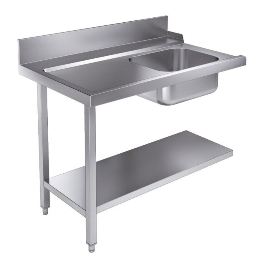 Feed table Bottom shelf | 120cm | Stainless steel | Left