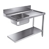 Combisteel Feed table with bottom shelf | 120cm | stainless steel | Right
