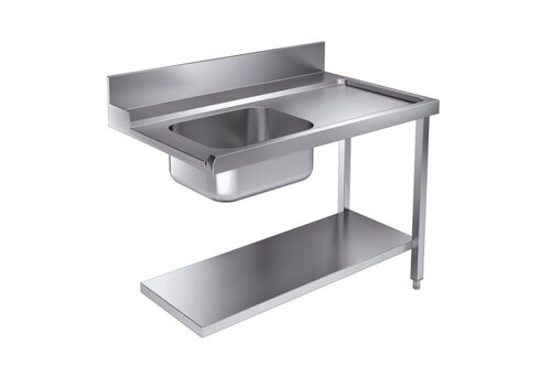  Combisteel Feed table with bottom shelf | 120cm | stainless steel | Right 