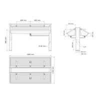 Îlot de buanderie en acier inoxydable | 1220(l)x1150(p)x1200(h) mm | 6 places