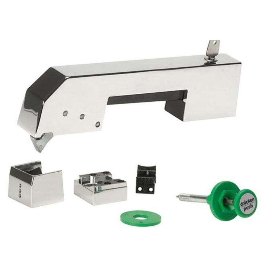 Jumbo lock complete | panel thickness 100mm | chrome plated
