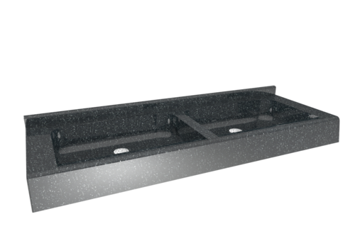  HorecaTraders Multiple washbasin | polymer concrete | 2100 x 510 x 180 mm | 10 colours 