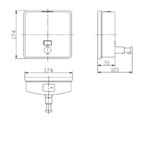 soap dispenser | Stainless steel | 1.5L | W 174 x D 71 x H 174 mm