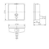 zeepdispenser | RVS | 1,5L | B 174 x D 71 x H 174 mm