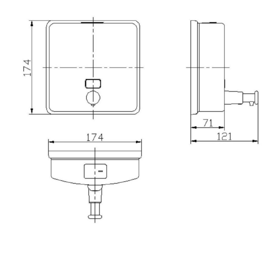 Seifenspender | Edelstahl | 1,5 l | B 174 x T 71 x H 174 mm