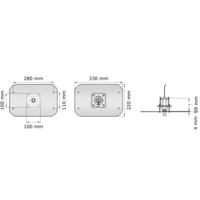 wc-drukknopset | RVS | B 330 x H 210 mm