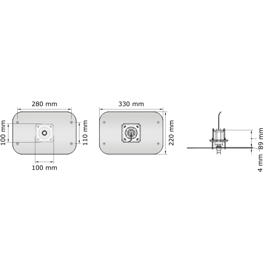 Toiletten-Druckknopf-Set | Edelstahl | B 330 x H 210 mm