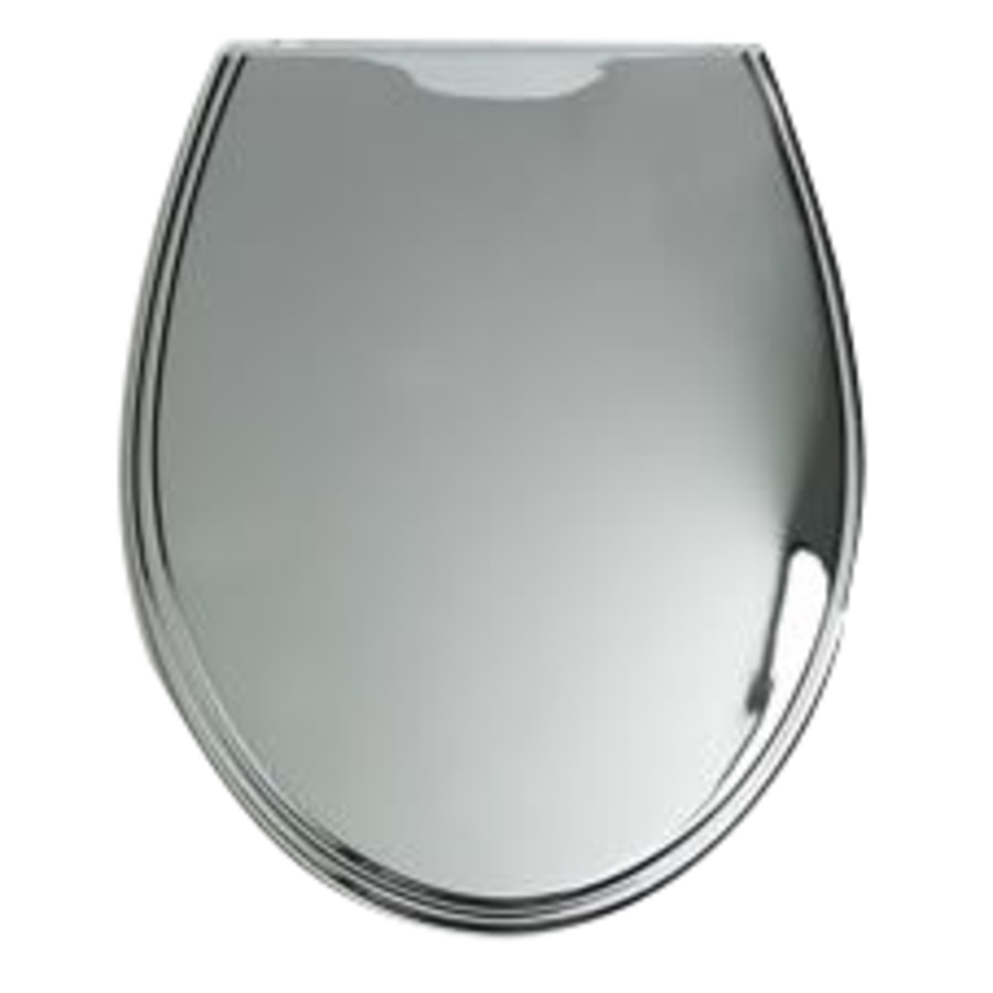 Siège de toilette avec couvercle | Aspect acier inoxydable | L 375 x P 447 x H 1092 mm
