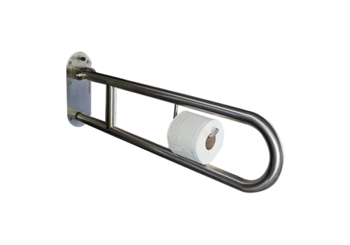  HorecaTraders Folding toilet support rail | Stainless steel | Ø 32x900mm 