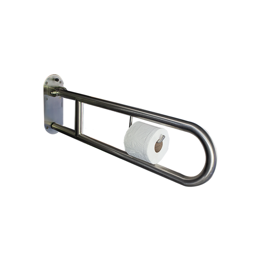 Folding toilet support rail | Stainless steel | Ø 32x900mm