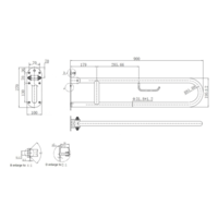klappbarer Toilettenstützgriff | Edelstahl | Ø 32x900mm