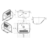 Wall-mounted washbasin | stainless steel | 3 sizes