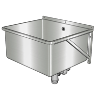 pouring tray for wall mounting | Stainless steel | W 640 x D 540 x H 300 mm