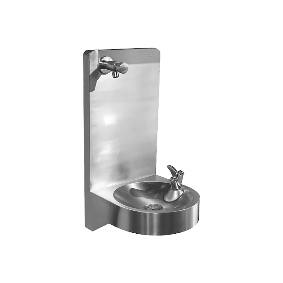 fontaine à eau suspendue | acier inoxydable | L 394 x P 365 x H 650 mm