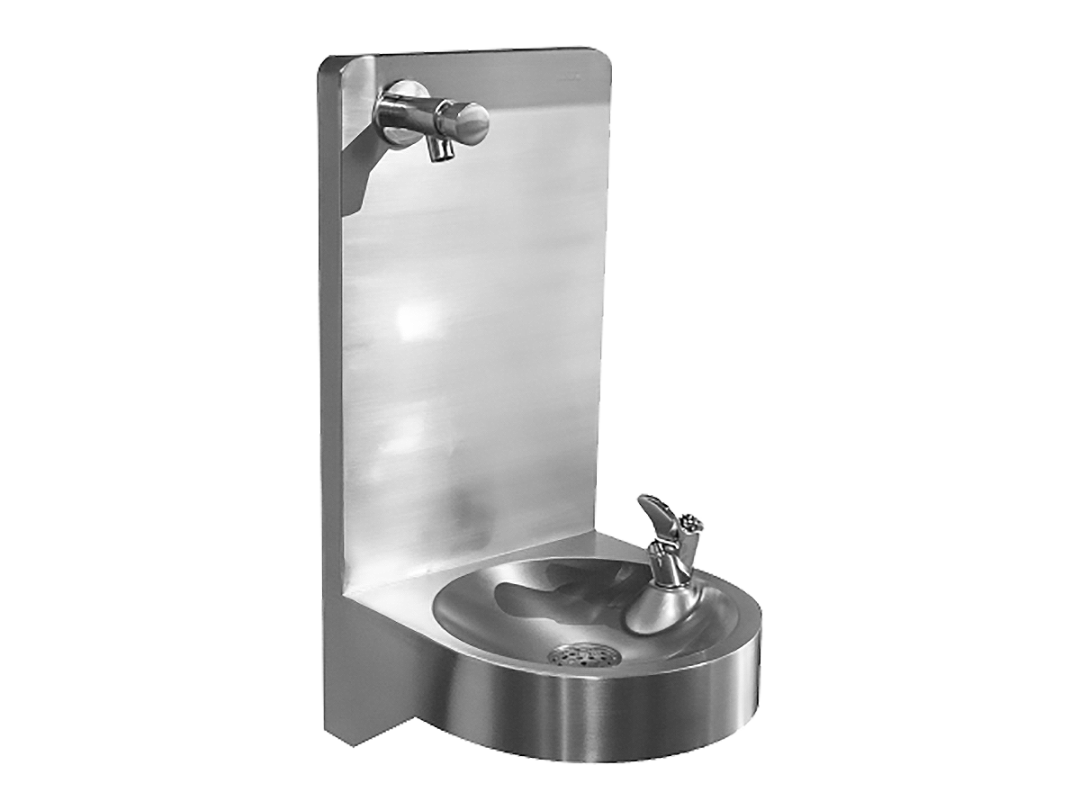 Buy hanging drinking fountain Stainless steel W 394 x D 365 x H 650 mm online HorecaTraders