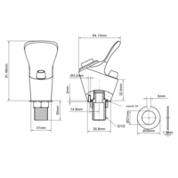 zelfsluitende drinkfontein van RVS | 68 x 97 mm